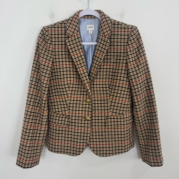 J.Crew Herringbone Wool Blend Schoolboy Blazer Size 4 Classic Tailored Jacket - Picture 3 of 14